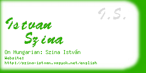istvan szina business card